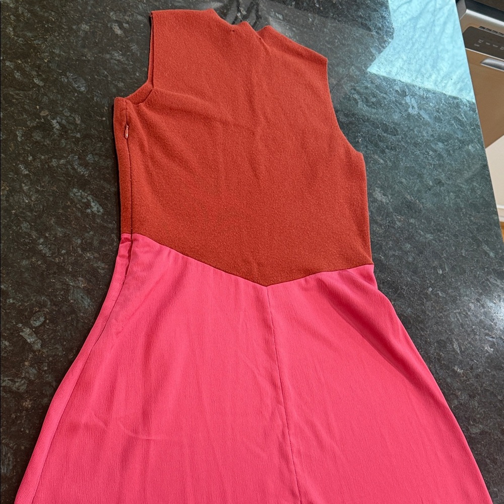Ann Taylor Sleeveless Midi Dress - Red and Pink - Picture 7 of 8